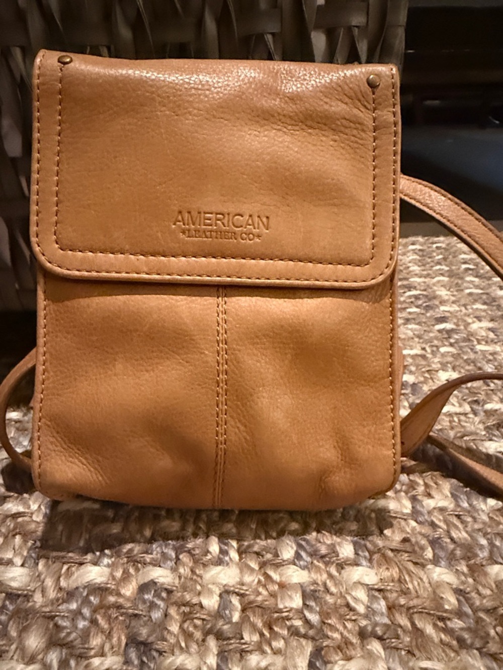 American Leather Co. Tan Leather Crossbody Bag